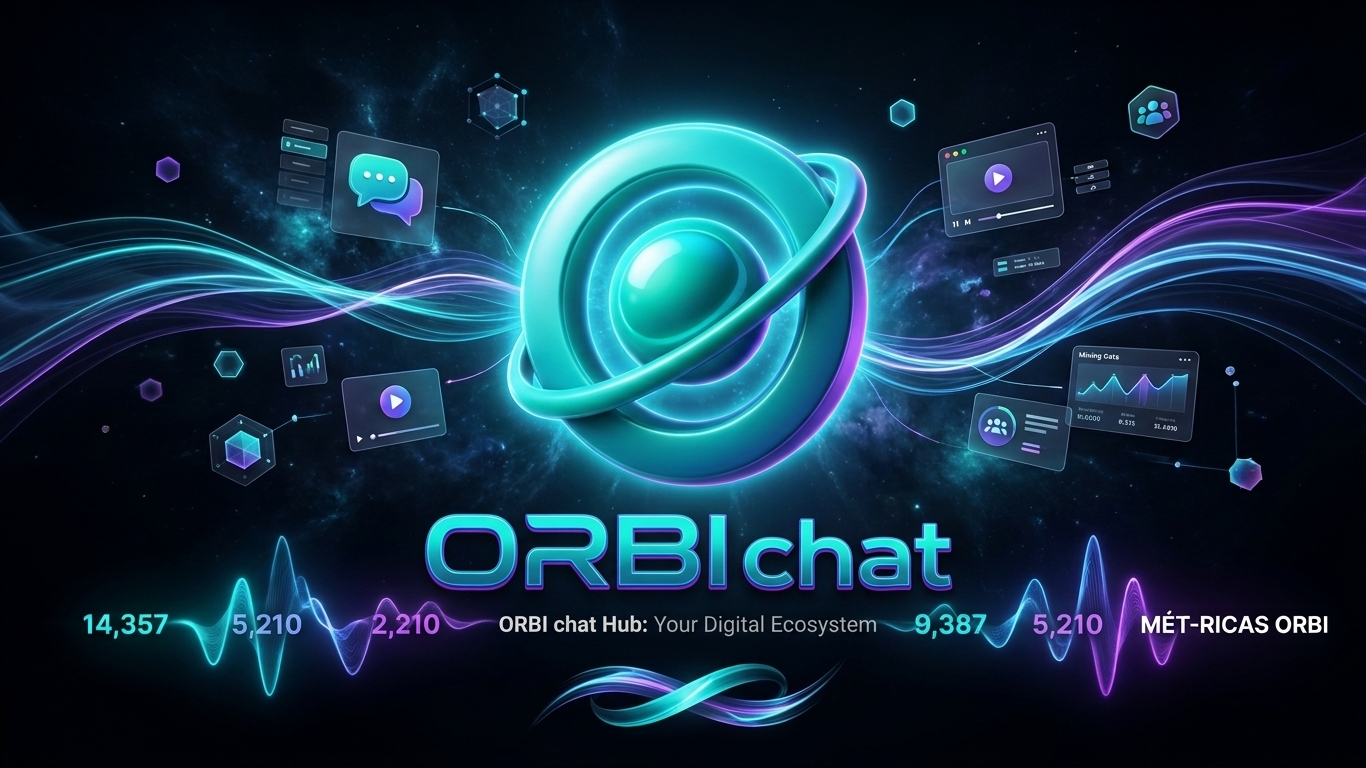 Universo Orbi Hub com chat, vídeos e comunidades